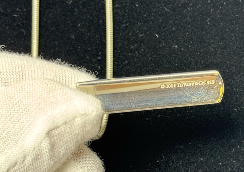Tiffany & Co 1837 Sterling Silver 925 Bar Pendant 18" Necklace, 2001 #4