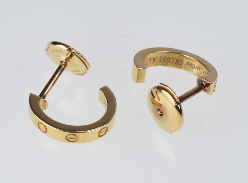 Cartier LOVE Small Hoop Earrings 18K Yellow Gold B8028800 – Full Set Near Mint #3