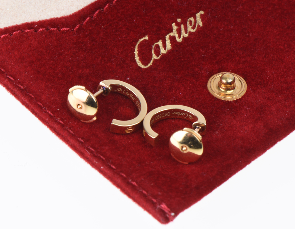 Cartier LOVE Small Hoop Earrings 18K Yellow Gold B8028800 – Full Set Near Mint #4