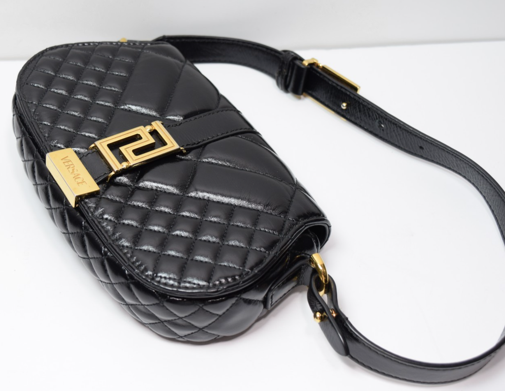 Versace Women's "Greca Goddess" Lamb Leather Gold Logo Mini Handbag Shoulder Bag #2