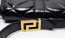 Versace Women's "Greca Goddess" Lamb Leather Gold Logo Mini Handbag Shoulder Bag with delivery