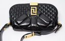 Versace Women's "Greca Goddess" Lamb Leather Gold Logo Mini Handbag Shoulder Bag – photo-1