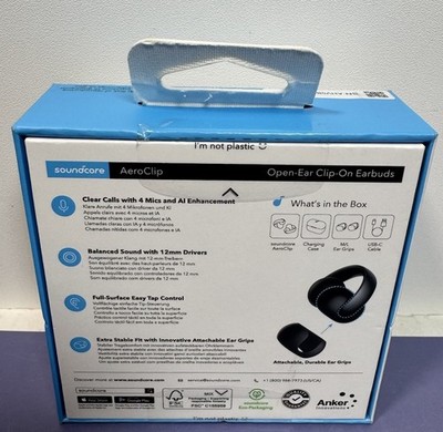 Soundcore - by Anker AeroClip Open-Ear Clip-On Earbud Headphones - Black #1