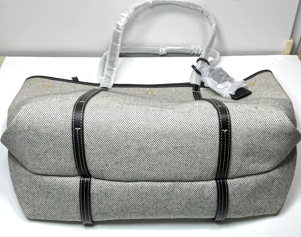 Lauren Ralph Lauren Emerie Canvas and Leather Extra Large Tote -Brand New #8