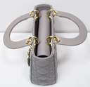 Christian Dior Lady Dior Small Bag – Gray Lambskin / Gold Hardware *No Strap* in Boston, MA