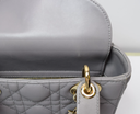 Christian Dior Lady Dior Small Bag – Gray Lambskin / Gold Hardware *No Strap* – photo-3