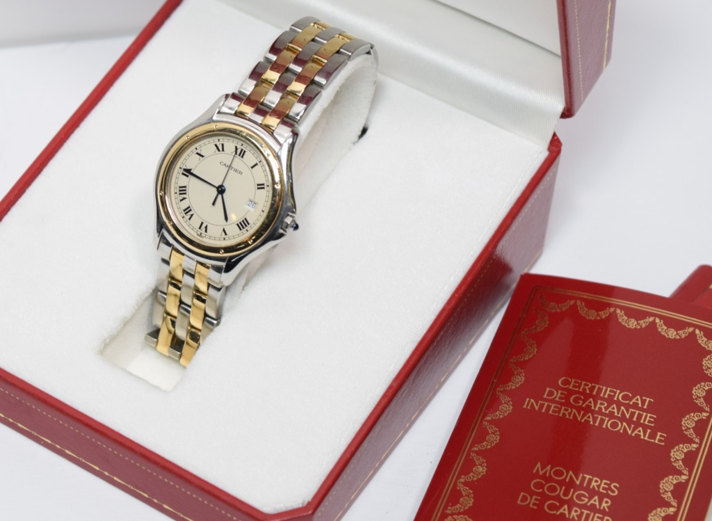 Cartier Cougar 118000R 33mm SS/18K Quartz Watch #1