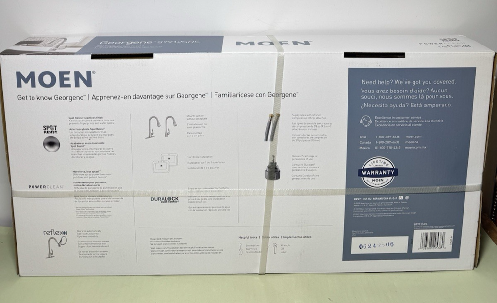 Moen Spot Resist Stainless Georgene  High Arc Kitchen Faucet 87912SRS-Brand New #1