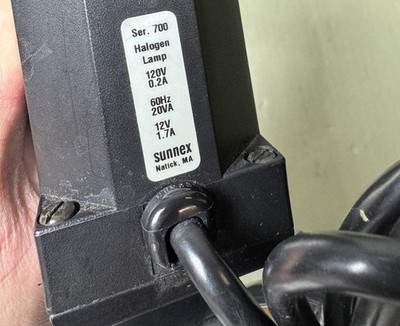 Sunnex HS700 Series Halogen Lamp 20W 20in Gooseneck 120V w/ Fisher Clamp Mount #6