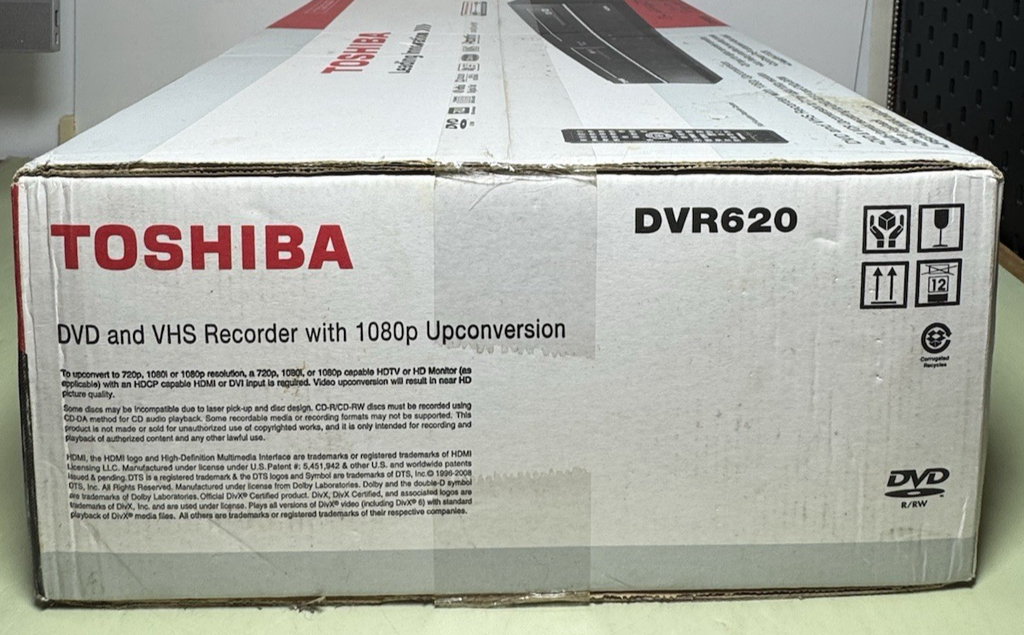 Toshiba DVR-620 DVD Recorder VCR Combo 1080p Upconversion-Brand New #2