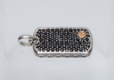 Effy Men's Black Diamond Dog Tag Pendant 925 Sterling Silver/18K Rose Gold with delivery