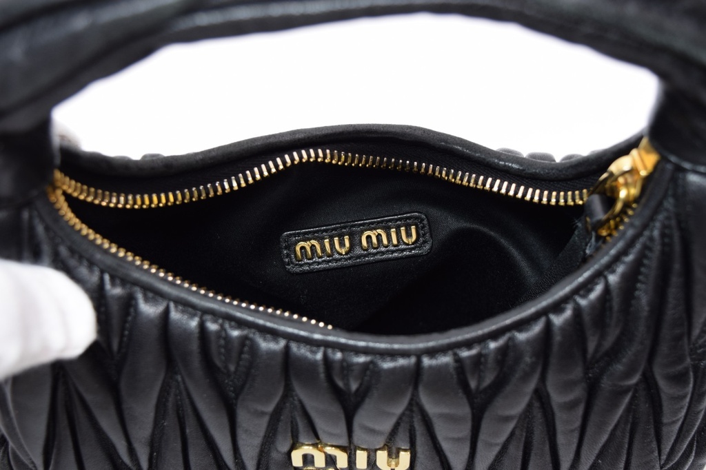 Miu Miu Wander matelassé nappa leather hobo bag #11