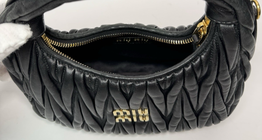 Miu Miu Wander matelassé nappa leather hobo bag #16