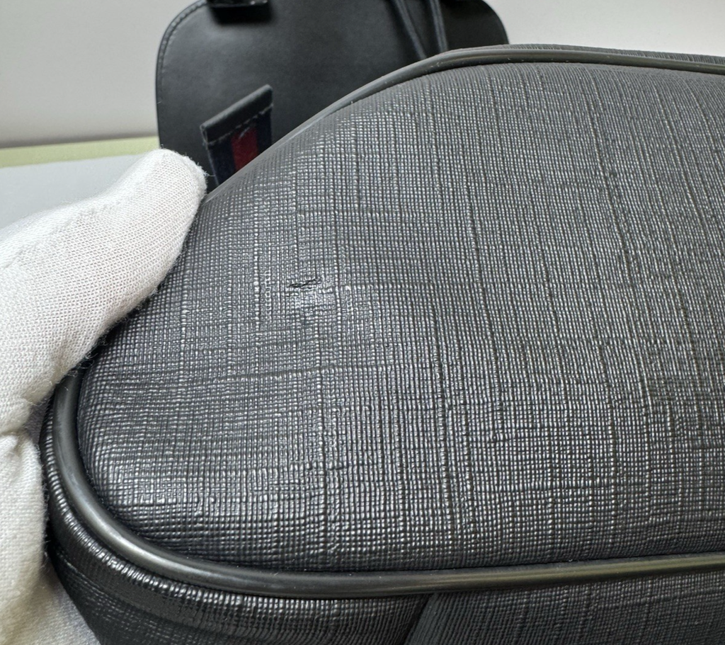 GUCCI 495563 GG Supreme Canvas Backpack Black Leather Trim Men's Bag #4