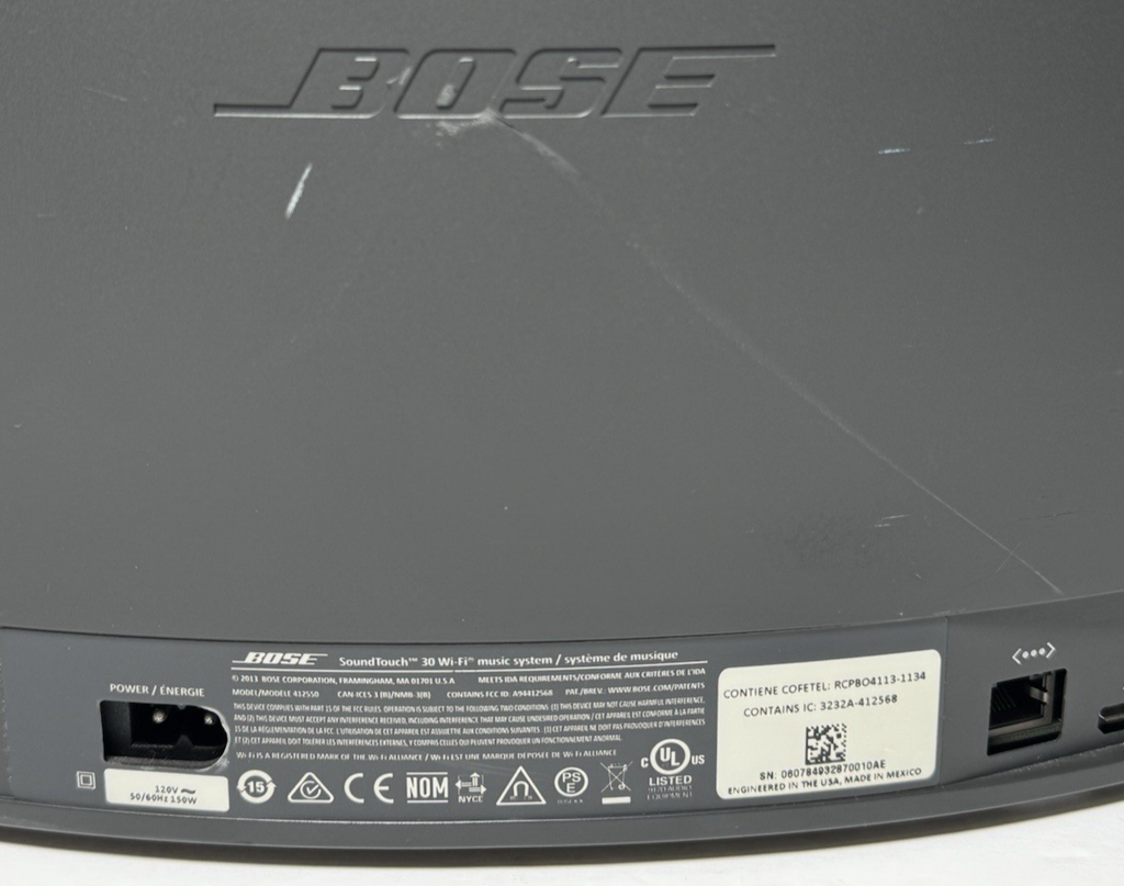 Bose SoundTouch 30 Wi-Fi Music System Model: 412550 w/ Power Cord and Remote #2
