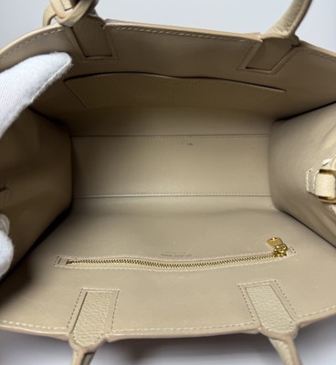 Burberry Frances Tote Leather Beige Mini #9
