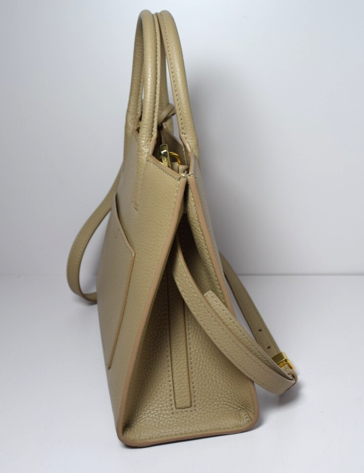 Burberry Frances Tote Leather Beige Mini #11