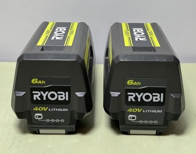 Set of 2 Ryobi OP40605VNM 40V Lithium-Ion 6.0 Ah High Capacity Battery-Open Box #4