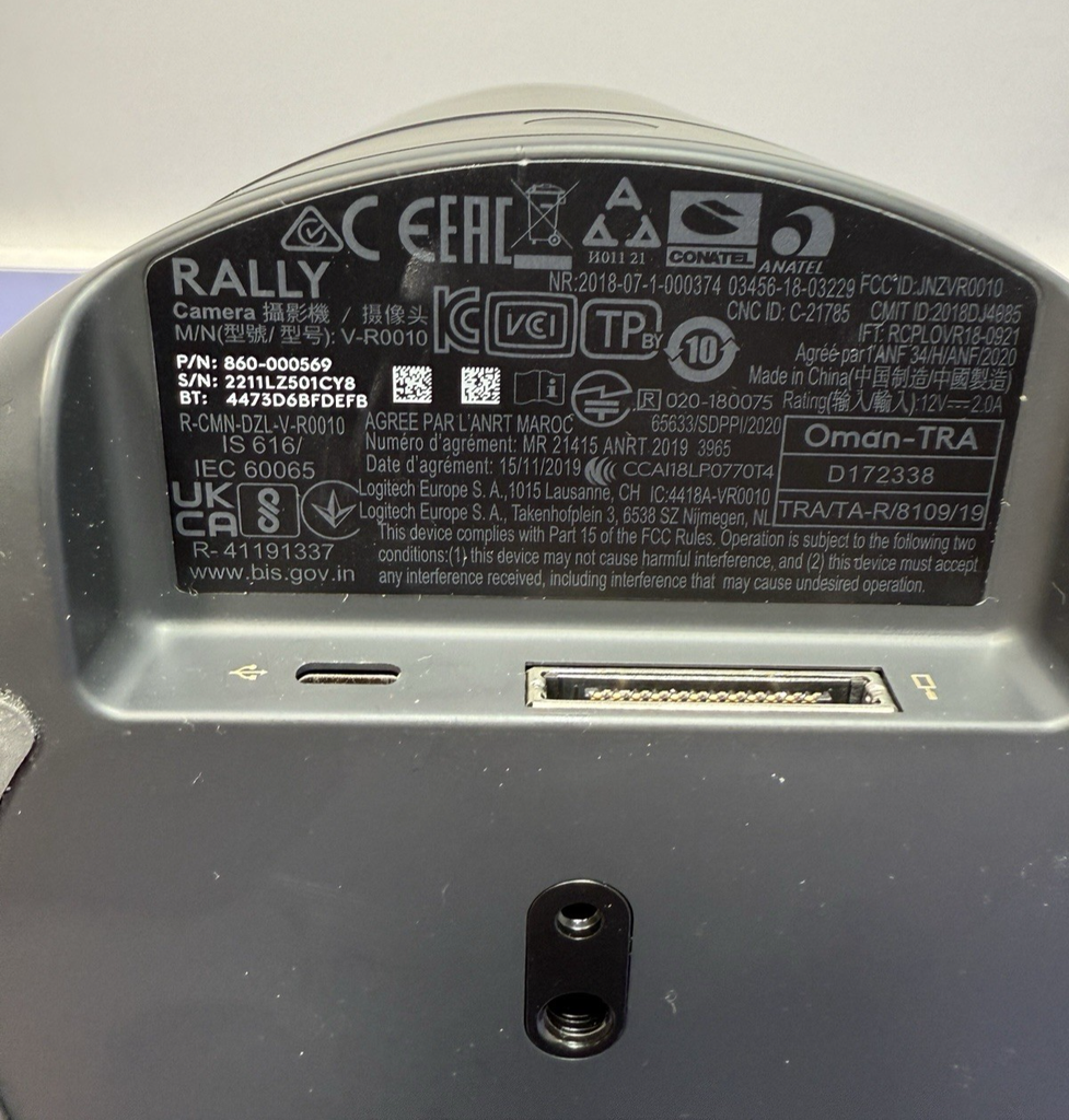 Logitech V-R0010 / 860-000569 Rally UHD 4K Video Conference Camera w/ Cable #4