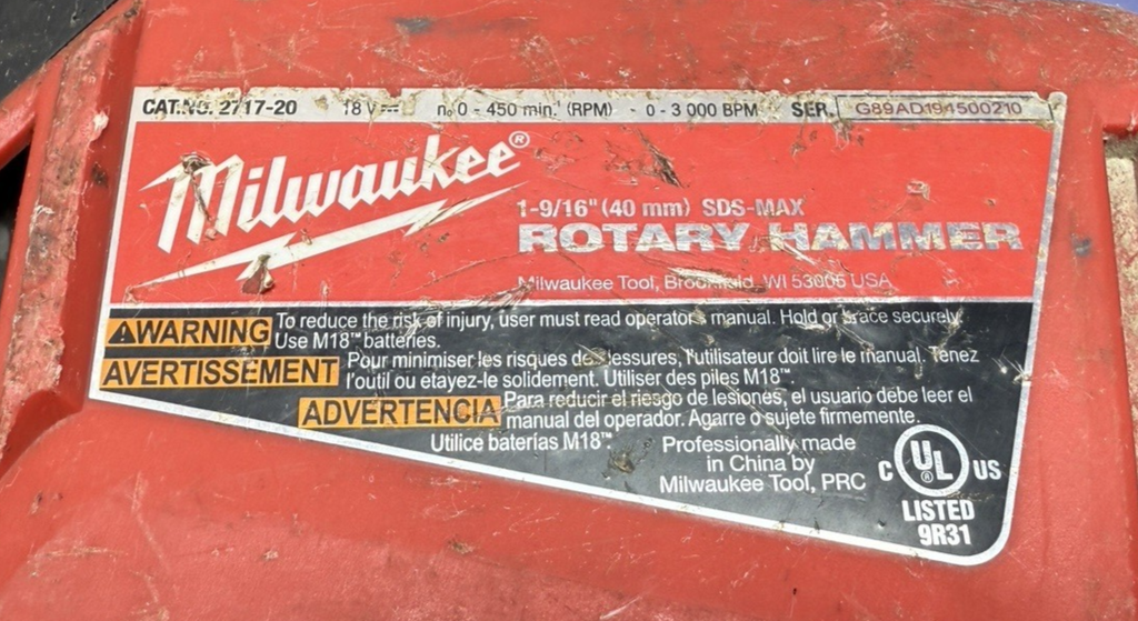 Milwaukee 2717-20 M18 FUEL Cordless SDS-Max Rotary Hammer + 5.0ah Batt & Charger #2