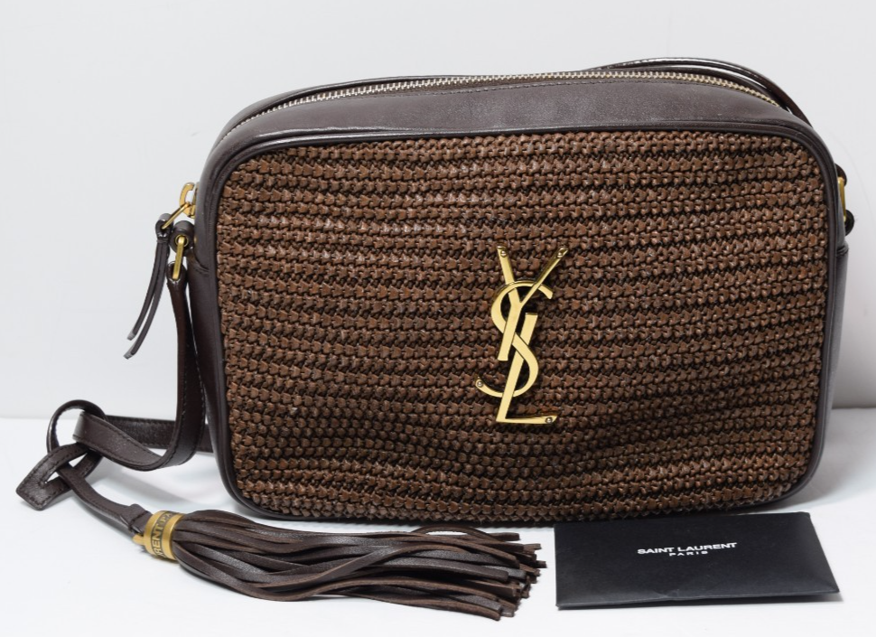 Saint Laurent Woven Raffia Camera Bag with a Tassle #2