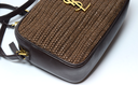 Saint Laurent Woven Raffia Camera Bag with a Tassle with delivery