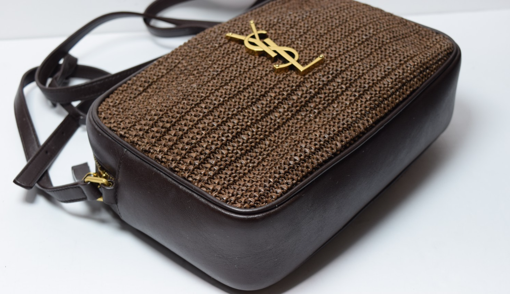 Saint Laurent Woven Raffia Camera Bag with a Tassle #7