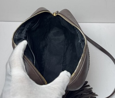 Saint Laurent Woven Raffia Camera Bag with a Tassle #10