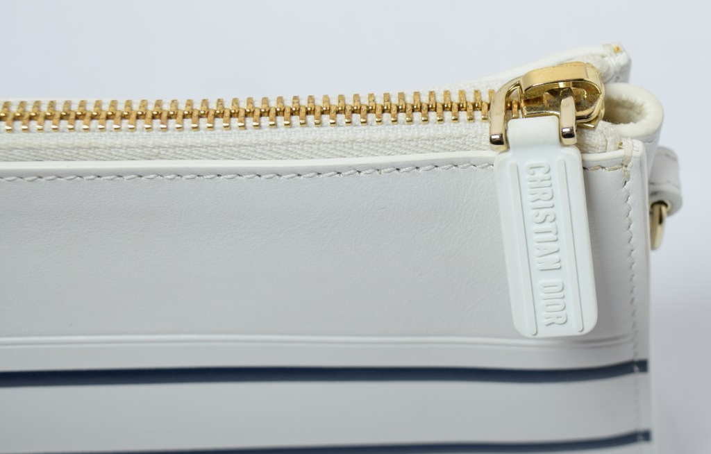 Christian Dior Vibe Pochette Clutch Bag White w/ Strap #10