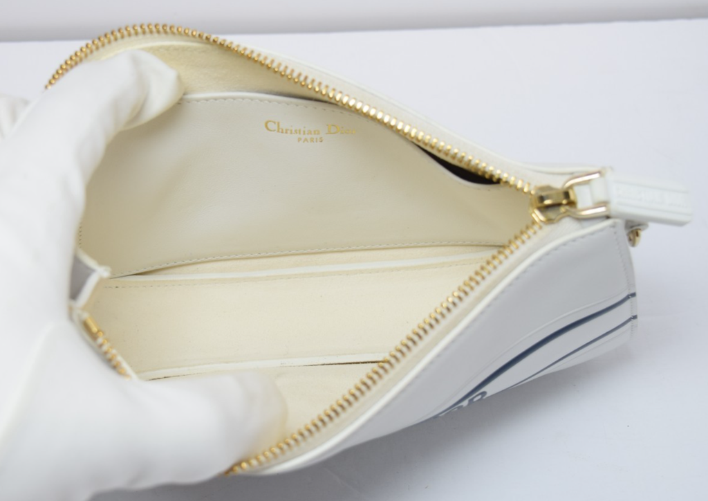 Christian Dior Vibe Pochette Clutch Bag White w/ Strap #11