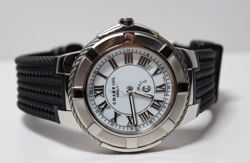 Charriol CE443Q-3062 Celtic Genève Men's 44mm Auto Watch Stainless Steel Rubber #4