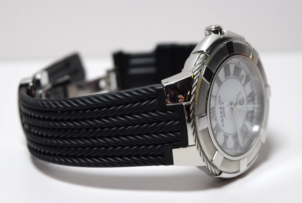 Charriol CE443Q-3062 Celtic Genève Men's 44mm Auto Watch Stainless Steel Rubber #5