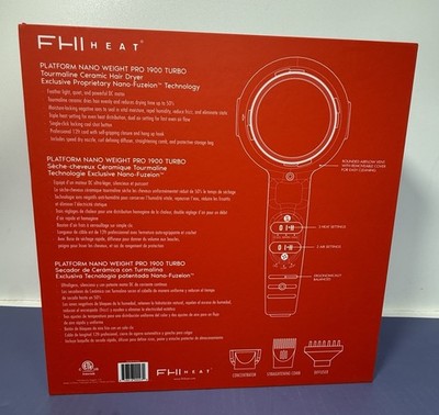 FHI Heat Platform 1900 Nano Pro Hair Dryer Tourmaline Ceramic w/ 3 Attatchments #1
