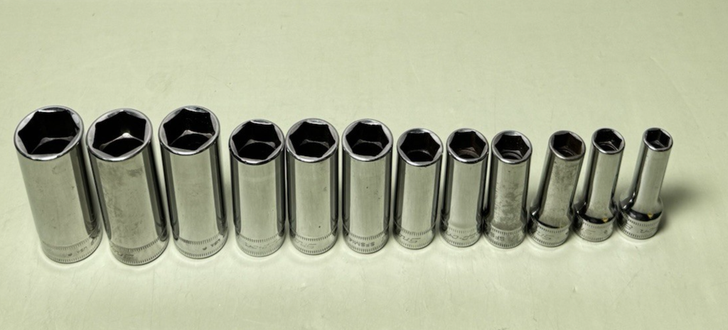 Snap On 212YSFSMY 8-19mm 12 Piece 6 Point Metric Chrome  Deep Set USA #4