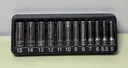 Snap-On 112STMMY 12pc 1/4" Drive 6pt Metric Flank Drive Deep Socket Set 5-15mm used