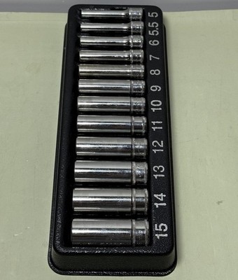 Snap-On 112STMMY 12pc 1/4" Drive 6pt Metric Flank Drive Deep Socket Set 5-15mm #4
