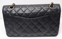Chanel Classic Double Flap Bag Quilted Caviar Medium - Black - *Shows Wear* used