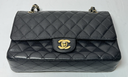 Chanel Classic Double Flap Bag Quilted Caviar Medium - Black - *Shows Wear* price