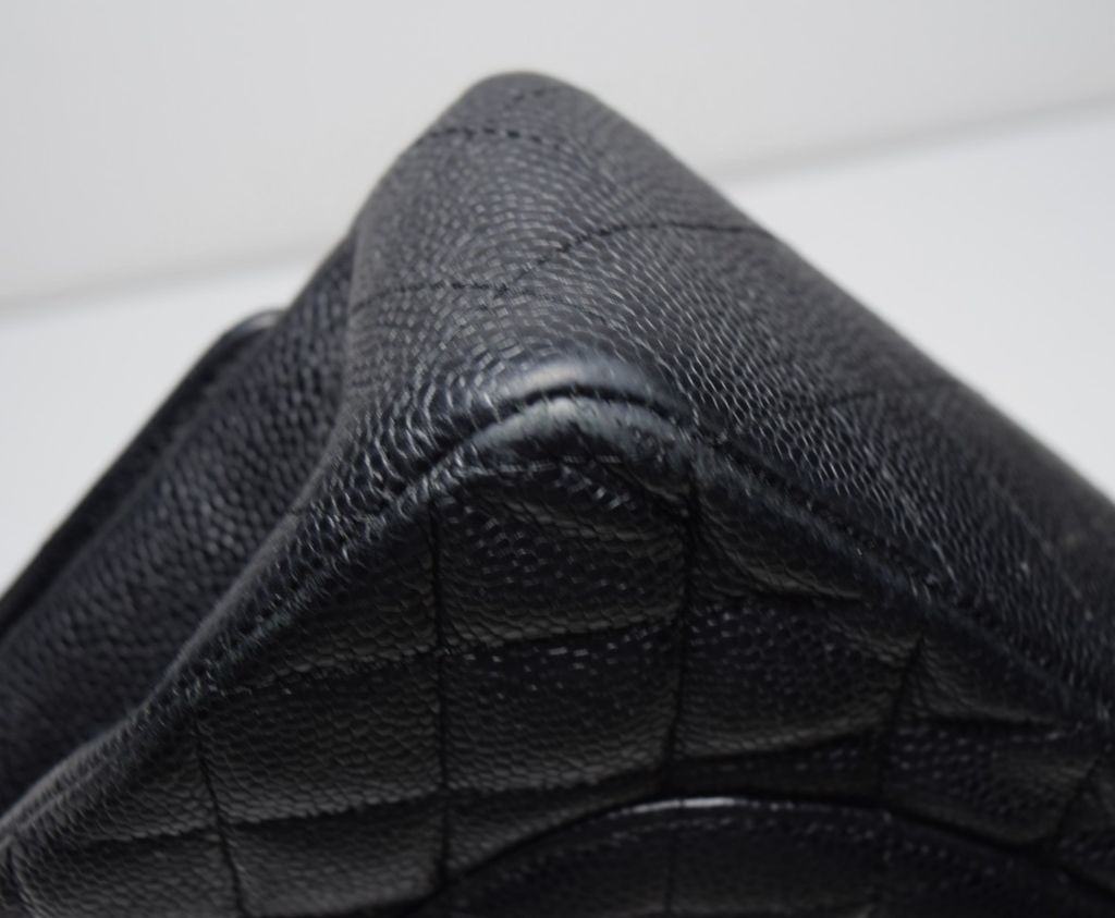 Chanel Classic Double Flap Bag Quilted Caviar Medium - Black - *Shows Wear* #9