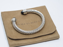 David Yurman 7mm Cable Bracelet Sterling Silver Black Onyx & Diamond Ends buy