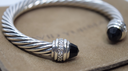 David Yurman 7mm Cable Bracelet Sterling Silver Black Onyx & Diamond Ends cost