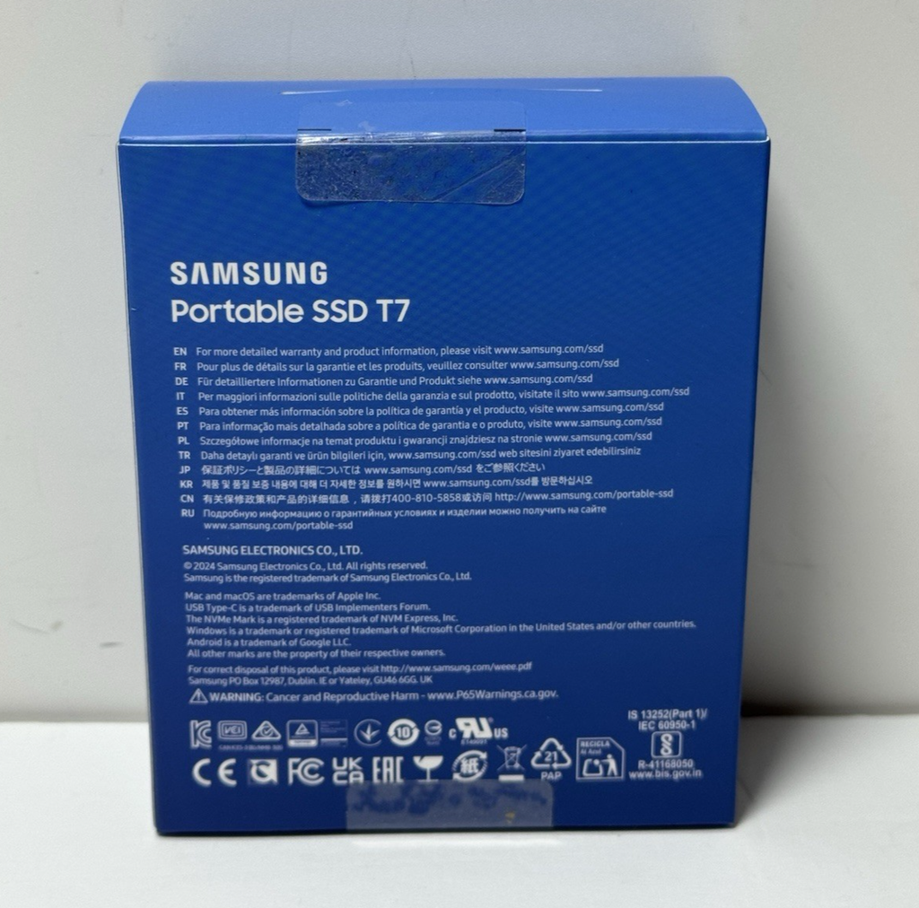 Samsung T7 2TB Portable External SSD - Blue (MU-PC2T0H/AM)-New Sealed #1