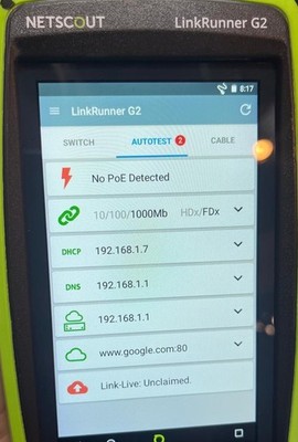 NETSCOUT LinkRunner G2 Network Tester LR-G2 – Tested, Reset, w/ Test Accessory #11
