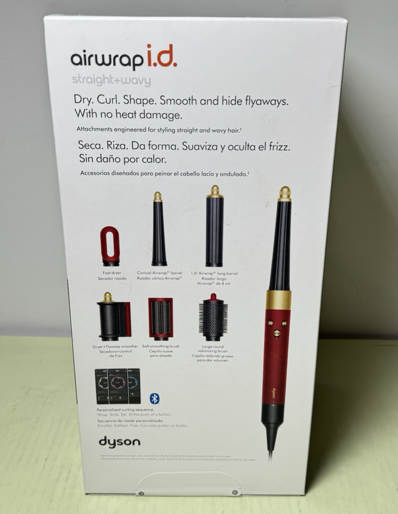 Dyson  Airwrap i.d. Multi-styler & Dryer Straight+Wavy-Red Velvet+Gold-New #4