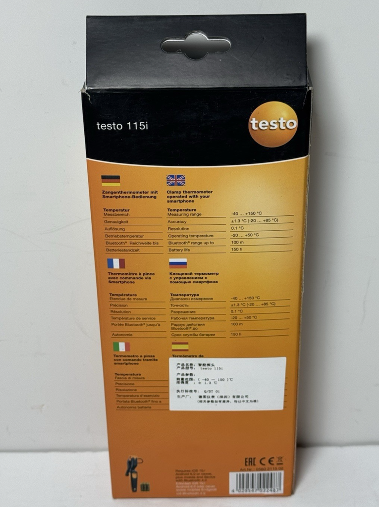 Testo 115i Pipe Clamp Thermometer Wireless Smart Probe -New Sealed #1