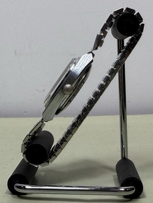 Vintage Timex Automatic 1983 E-Line 34mm Silver Dial w/ Speidel Bracelet Works #1