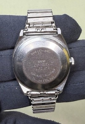 Vintage Timex Automatic 1983 E-Line 34mm Silver Dial w/ Speidel Bracelet Works #4