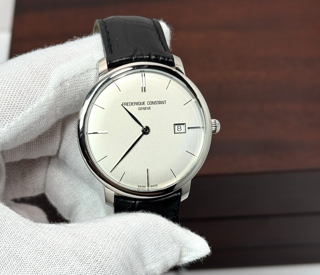 Frederique Constant Slimline Automatic FC-306S4S6 Mens Silver Dial Black Slim #4