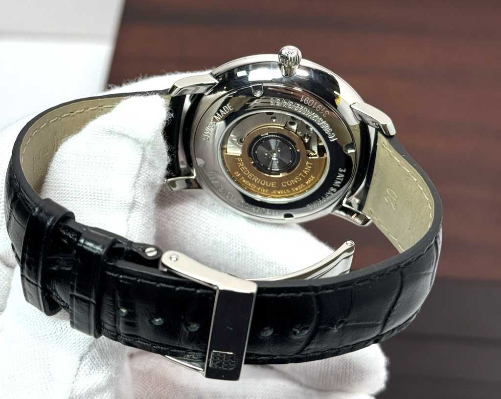 Frederique Constant Slimline Automatic FC-306S4S6 Mens Silver Dial Black Slim #6