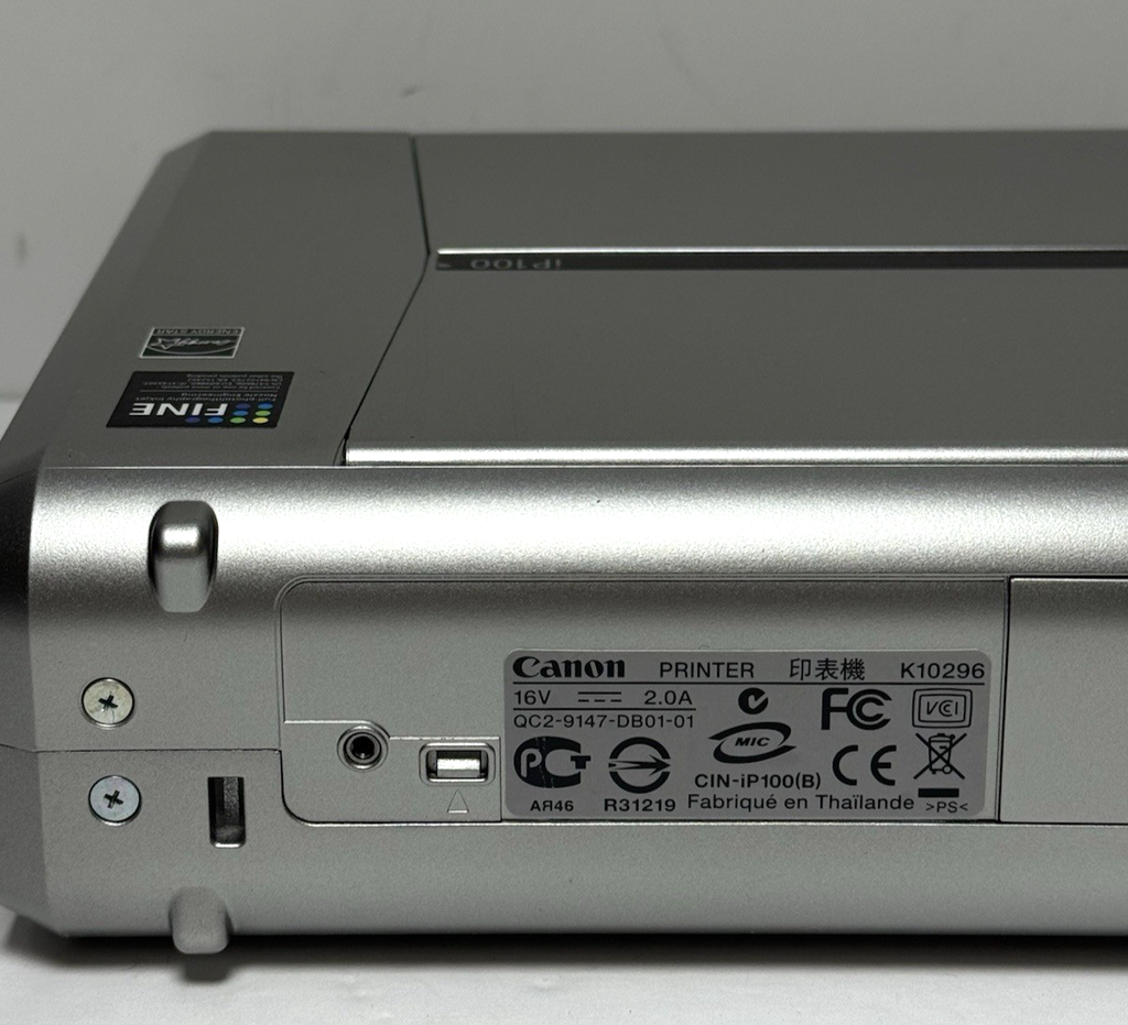 Canon PIXMA iP100 Portable Printer + LK-62 Battery Kit + Ink Bundle Tested #3